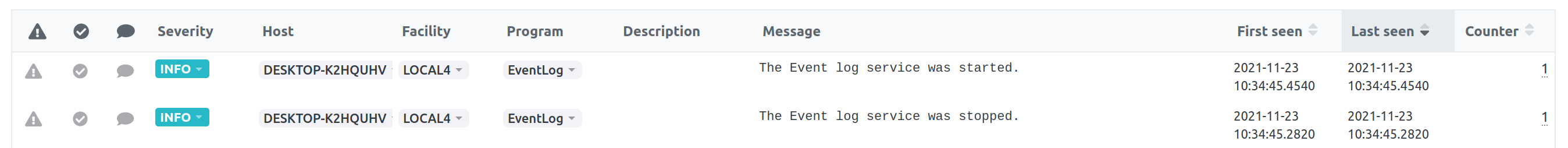 LogZilla Windows Event Log events