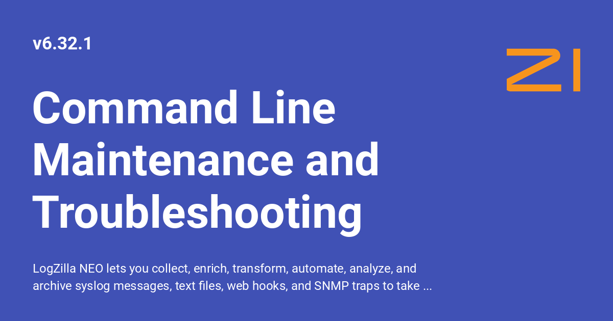 Command Line Maintenance and Troubleshooting - v6.31.5